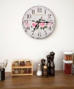 Wandklok Vintage Stijl Bloemen