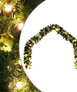 Kerstslinger Versierd Met Kerstballen En Led-Lampjes