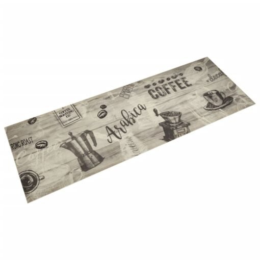 Keukenmat Wasbaar Koffieprint Fluweel Grijs Coffee Grey - Afbeelding 6