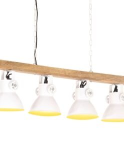 Plafondlamp Industrieel E27 Mangohout Wit